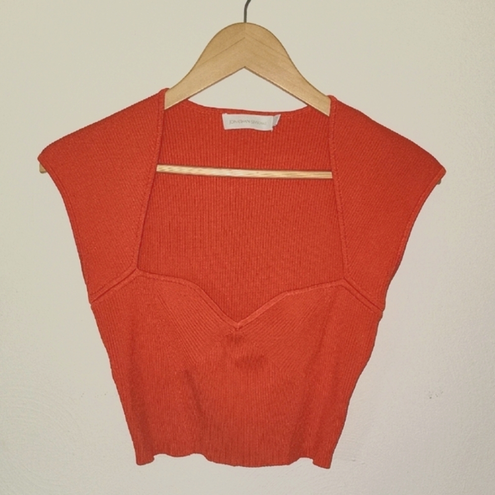 Jonathan Simkhai Vibrant Orange Ribbed Top